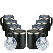 MEWAY 12oz Coffee Mug With Handle and Sliding Lid,Stainless Steel Travel Tumbler Cup with Handle,Double Wall Vacuum Insulated Camping Cup for Hot & Cold Drinks Tea (Purple,Set of 1)