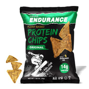 Natural Endurance Protein Chips - Low Carb Chips, High Protein Snack, Vegan Protein with Avocado Oil, 14g Protein Per Bag, Gluten Free, Nacho, BBQ, Chili, Birthday Cake, Original - Variety Pack, 1.38 oz Bags (Pack of 12)