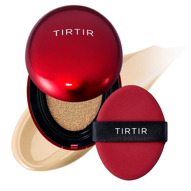 TIRTIR Mask Fit Red Cushion Foundation | Full coverage, Weightless, Skin fit, Satin Glow Finish, Korean Makeup, beauty, Tattoo cover up, Buildable (#29N Natural Beige, 0.63 Fl Oz)