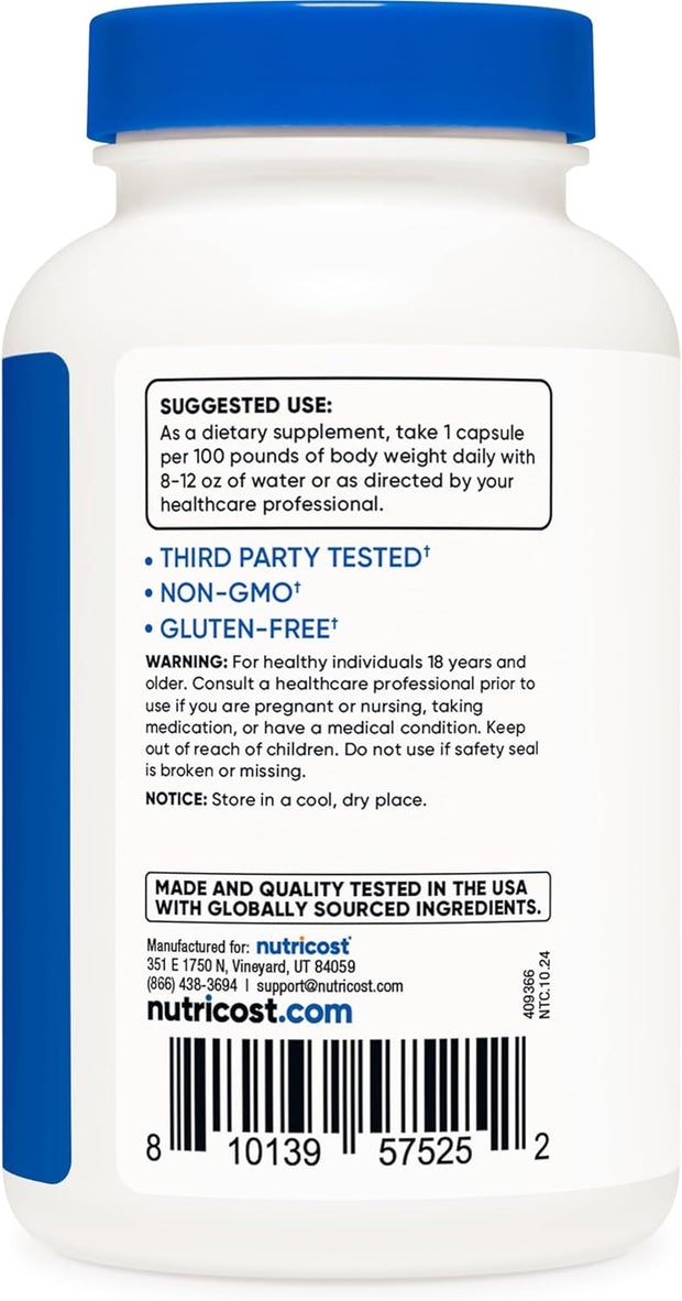 Nutricost Creatine HCl 120 Capsules - Made with CON-CRET Creatine, 750 MG Per Capsule