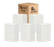 ZUPERIA White Bath Towels Bulk - 20 x 40 Inches, 100% Cotton Economy Light Weight Towels for Commercial Use - Quick Dry, Ultra-Soft, and Absorbent Bulk Towels (12 Pack)