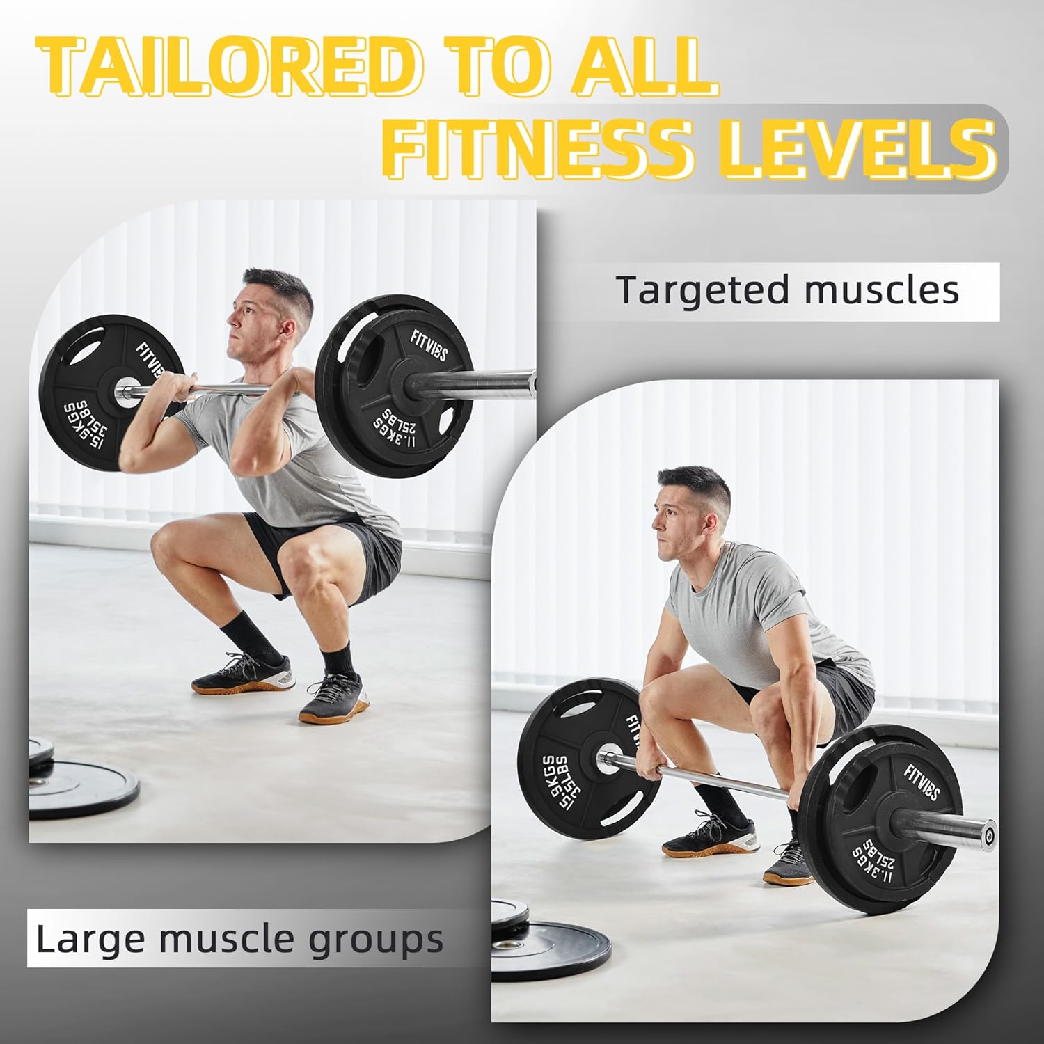 2-Inch Olympic Cast Iron Plate Weight Plate for Strength Training and Weightlifting, Multiple Sizes