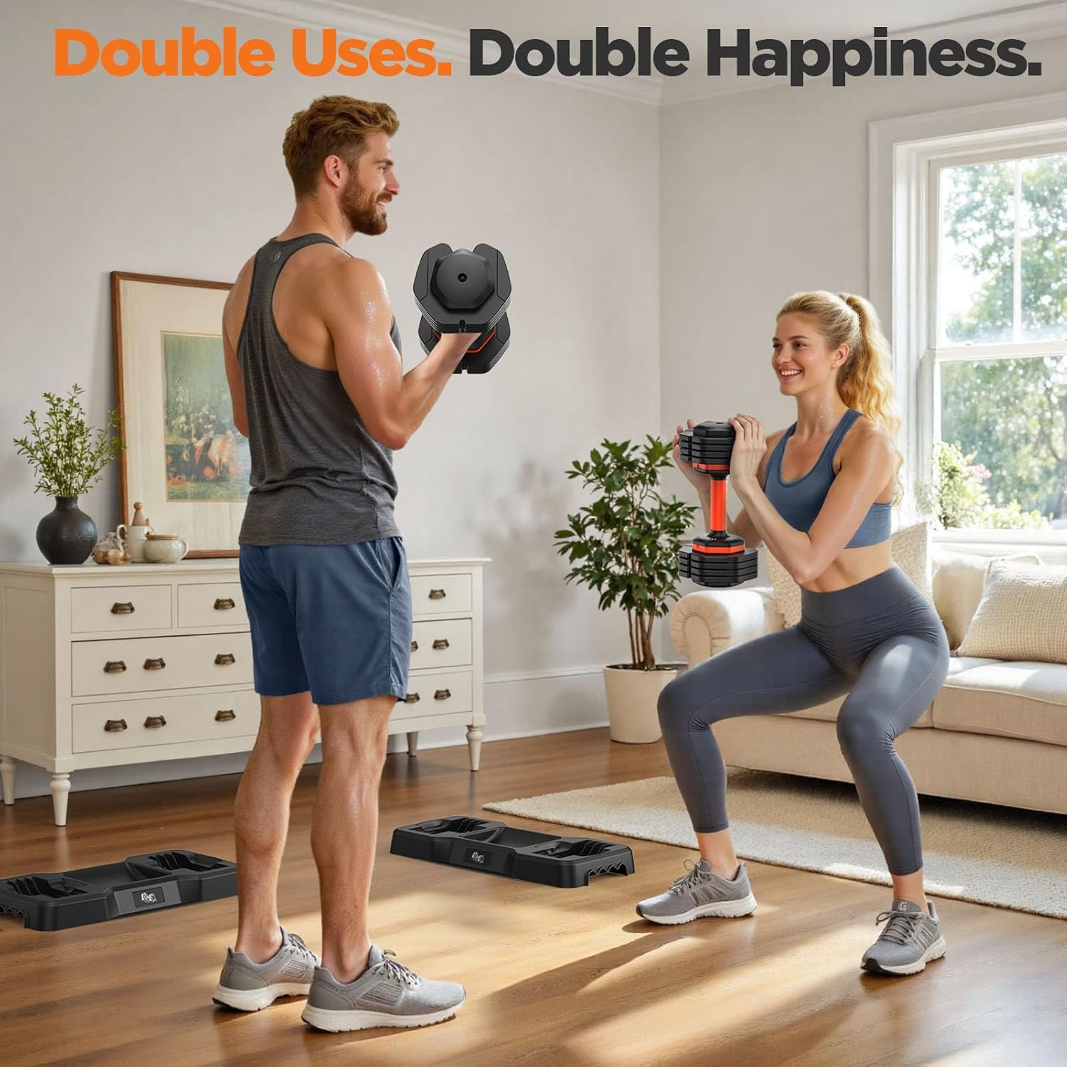 2025 Updated Adjustable Dumbbell Set of 2, 110lbs/50lbs Weights Dumbbell Set with Storage Box, 25lbs/55lbs Adjustable Weights with Anti-slip Silicone Grip, Weight Set For Home Gym Suit both Men and Women