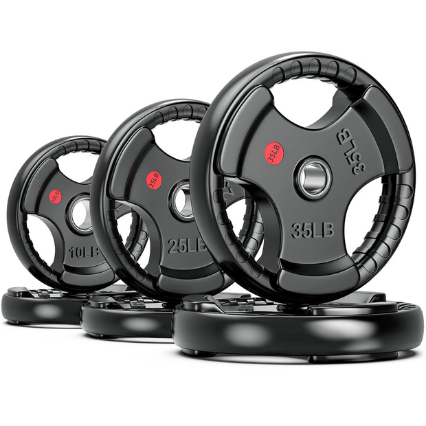 XDDIAS Rubber Weight Plates for Barbell, 2-Inch Olympic Grip Plate for Strength Training, Weightlifting and Bodybuilding in Home & Gym, Solid Cast Iron Weight Plates Pair and Sets