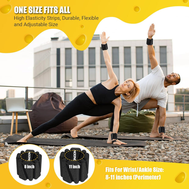 Wrist Ankle Weights Bangles 4lb/2lb for Women, Adjustable Silicone Pilates Weights Bracelet, Heavy Duty Fasteners Wearable Arm & Leg Weights for Yoga, Pilates, Barre, Walking and Gym (Set of 2)