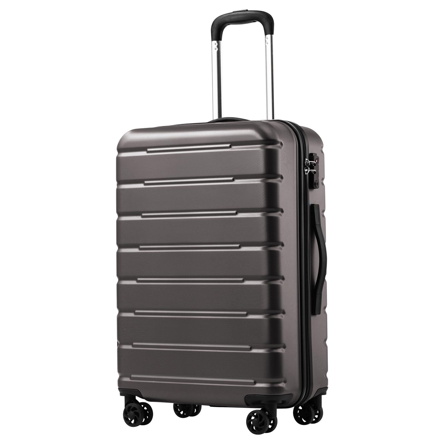 Coolife Luggage Suitcase Carry-on Spinner TSA Lock USB Port Expandable (only 28’’) Lightweight Hardside Luggage (Ice Blue, 3 piece set)