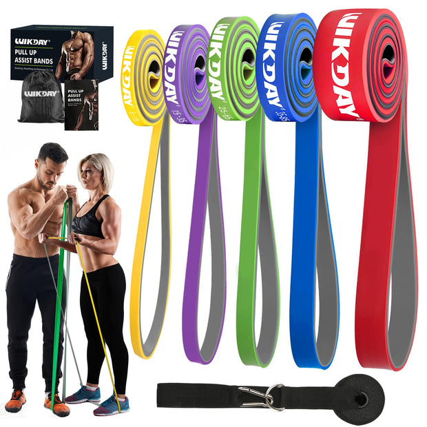 Resistance Bands, Pull Up Bands, Workout Bands for Exercise, Thick Heavy Resistance Band Set with Door Anchor, Elastic Bands for Body Stretching, Crossfit Training at Home/Gym Men & Women Women