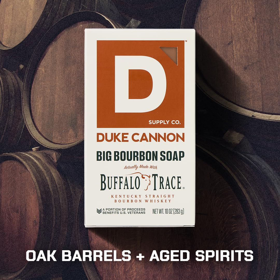 Duke Cannon Supply Co. Extra Large Bar Soap Bundle - Men's Natural Bar Soap With Masculine Scents - Big American Bourbon USA-Made Soap - All Skin Types - Big Brick Of Soap - Bourbon,10 oz (3 Pack)