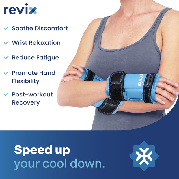 REVIX Wrist Ice Pack Wrap for Carpal Tunnel, Reusable Gel Ice Pack for Hand Relaxation, Cold Compress, Enhancing Comfort and Soothing Fatigue, 1Pack