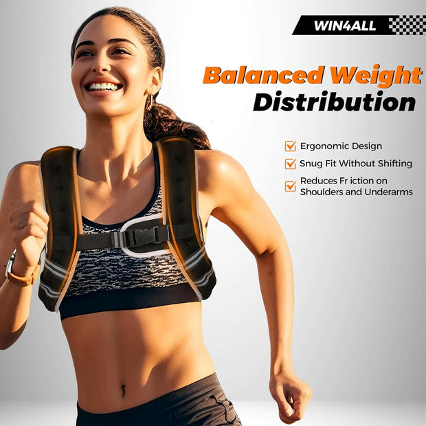 Weighted Vest Woman, 6lb/8lb/12lb/16lb/20lb, Adjustable Women Weighted Vest for Walking, Strength Training, Running, Fitness, Muscle Building, Black