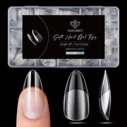 Modelones Medium Almond Nail Tips 510Pcs Clear False Acrylic Almond Press on Nails Pre-shape Full Cover Fake Extension DIY at Home 15 Sizes