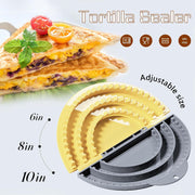 Tortilla Sealer,SELERS,Tacos tortilla crimper Maker Large,Removable & Adjustable 4"-6''-8" Crust,For Burritos,Pasties,Tortilla,Dumplings,Sandwich,Grey Yellow