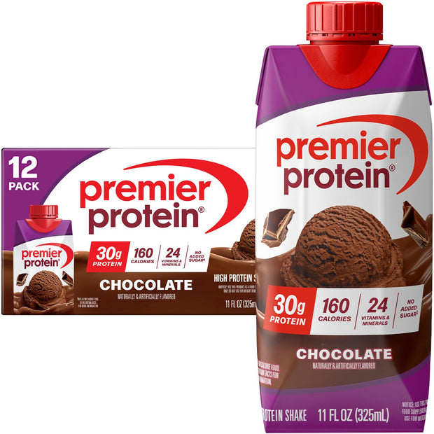 Premier Protein Shake, Cinnamon Roll, 30g Protein, No Added Sugar, 24 Vitamins & Minerals to Support Immune Health, 11 fl oz, 4 Pack (Packaging May Vary)