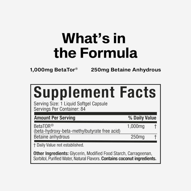 Muscletech HMB Supplements 1000mg, Clear Muscle (42 Liquid Softgels) - Highest Grade HMB for Lean Muscle & Recovery-HMB Free Acid Muscle Supplement-Help Decrease Muscle Breakdown - Packaging May Vary