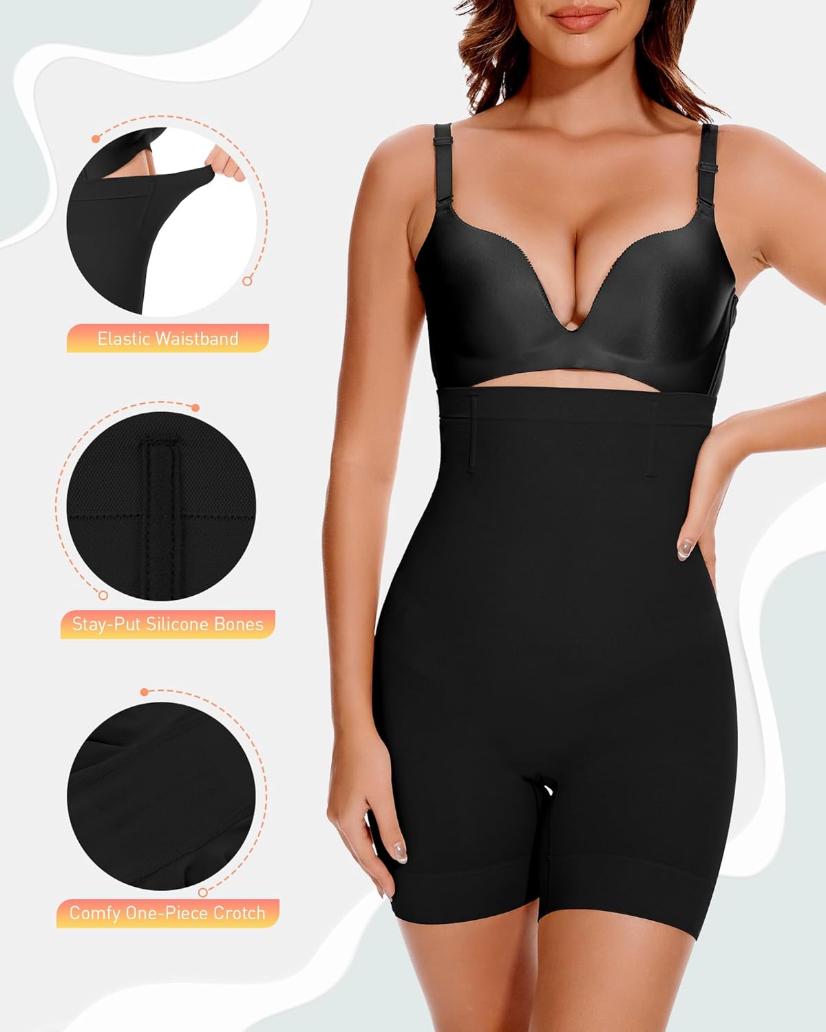 BESTENA Shapewear Shorts,High Waisted Shapewear for Women Tummy Control,Seamless Body Shaper Shorts Thigh Slimmer