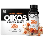Oikos Protein Shake, Chocolate, 30g High Protein Drinks, Shelf Stable, Ready to Drink, 5g Prebiotic Fiber, 12 fl oz Bottle, 12 Count​