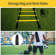 1/2/4 Pack 12 Rungs Agility Ladder Set, Training Ladder with Steel Stakes and Carry Bag for Soccer, Speed Fitness Feet Training