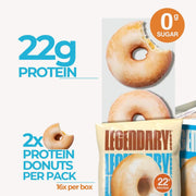 Legendary Foods 22gr Protein Donuts - Glazed Vanilla 8x (2 Donuts per Pack), High Protein, Zero Sugar, Gluten Free and Low Carb, Keto Friendly Snack, Healthy Donut for GLP-1, Diabetic, Bariatric Diets