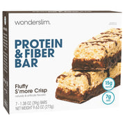 Wonderslim High Fiber Protein Bars, Fluffy Nutter | 15g Protein, 7g Fiber | Low Sugar, Low Carb | Healthy Indulgence | Satisfying, Supports Energy & On-the-Go Convenience, 7 Pack