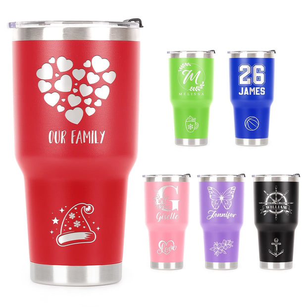 Personalized Coffee Tumbler, Custom Mugs with Pictures Text Name Logo, 30oz Stainless Steel Personalized Mug Cup, Fathers Day Anniversary Wedding Christmas Birthday Gifts for Women Men