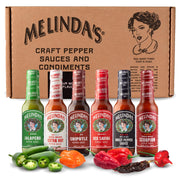 Melinda’s Pepper Sauce Challenge Collection - Extra Spicy Gourmet Hot Sauce Gift Set - Includes Jalapeño, Extra Hot Habanero, Chipotle, Red Savina, Ghost, Scorpion - 5 oz, 6 Pack