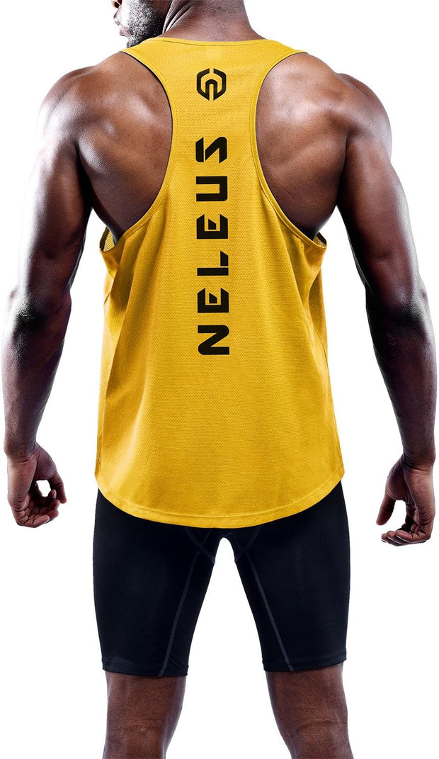 NELEUS Men's 3 Pack Dry Fit Y-Back Muscle Tank Top