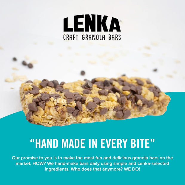 Lenka Bars - Peanut Butter & Chocolate Snack Bars, Gluten Free, High Fiber, Kosher, Wholesome, No Artificial Flavors, Individually Wrapped - 12 Pack