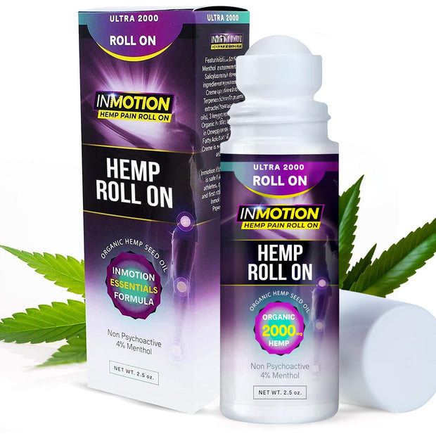 Roll On for Pain Relief - Premium Ultra Strength Fast Acting, Long Lasting, Odorless Hemp Oil Roll On Pain Reliever for Joint, Muscle, & Back
