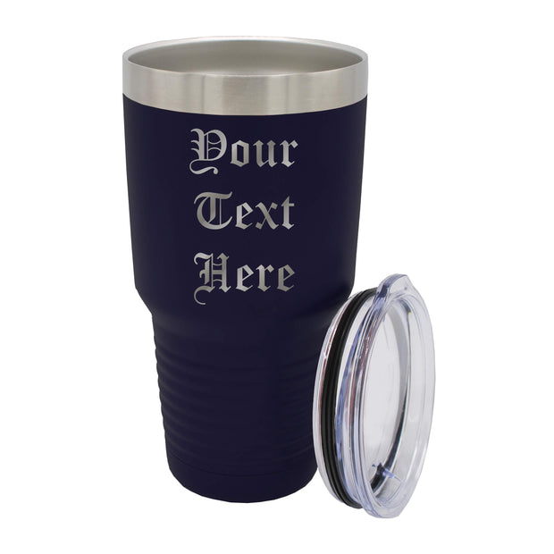 My Personal Memories Customized Personalized Stainless Steel Travel Tumbler with Lid - Engraved Double-Wall Vacuum Insulated for Him, Her Your Custom Text (20 oz, Black)