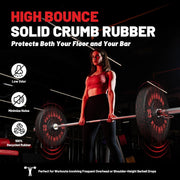 Papababe Weight Plates, 2-Inch Weights Plates Set, Floor Protective Rubber Weight Plates, 10-600lbs Bumper Plates for Barbell Strength Training & Weightlifting (Single/Pair/Full Set)