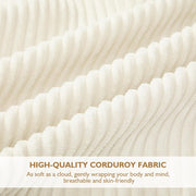 112" Modular Sectional Sofa L-Shaped Couch for Living Room, Comfy Cloud Sofa Modern 3-Seat Sofa with Ottoman, Corduroy Upholstered Boneless Couch with Deep Seat, 5 Pillows, Beige