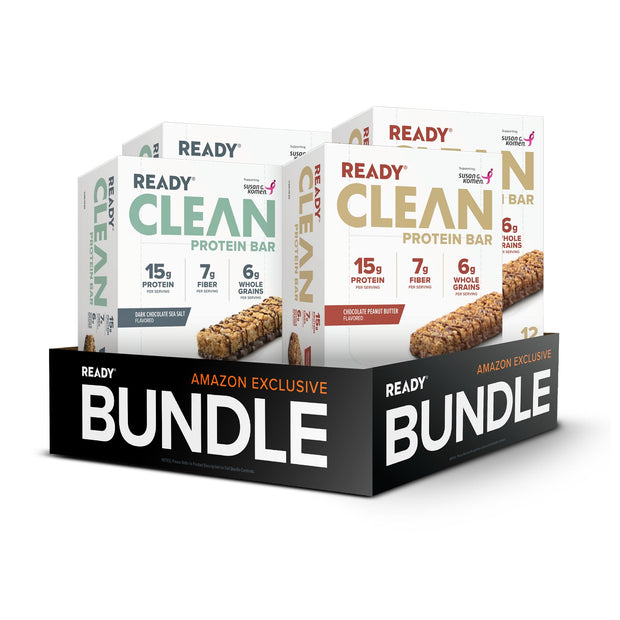 Ready® Protein Bars Twin Pack - 48CT Variety (2x 12ct Chocolate Sea Salt x 2x 12ct Chocolate Peanut Butter)