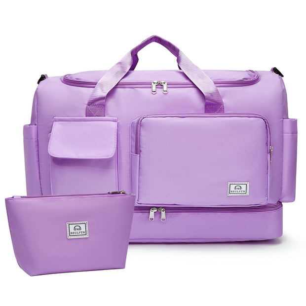 Small Gym Bag for Women, Travel Duffle Bag Carry On Weekender Bag with Shoe Compartment