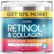 Retinol Cream for Face with Hyaluronic Acid, Anti Aging Wrinkle Cream for Women and Men, Day and Night Collagen Moisturizer to Minimize Wrinkles, Dryness, 1.85 Oz