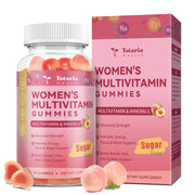 Sugar Free Multivitamin Gummies for Women 14+ w/Iron, Inositol, Folate, Biotin, Womens Daily Multivitamin Gummy w/Vitamin A, C, B, D3, K2, for Hair, Skin, Energy, Immune, Strawberry Flavor