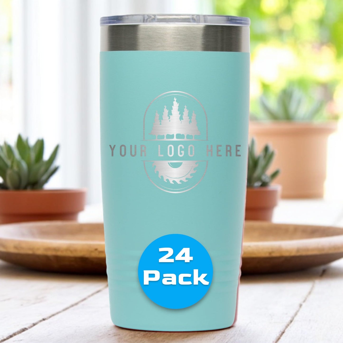 20oz Stainless Steel Tumbler - Upload Your Logo, Custom Engraved, Double Wall Vacuum Insulated Travel Mug, Ideal for Corporate Gifts, Events, and Sports Teams