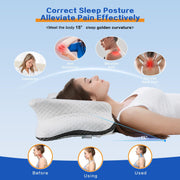 Pain Relief Cervical Pillow for Neck Support,Adjustable Ergonomic Pillow Cozy Sleeping,Odorless Orthopedic Memory Foam Pillows,Contour Bed Pillow for Side Back Stomach Sleeper