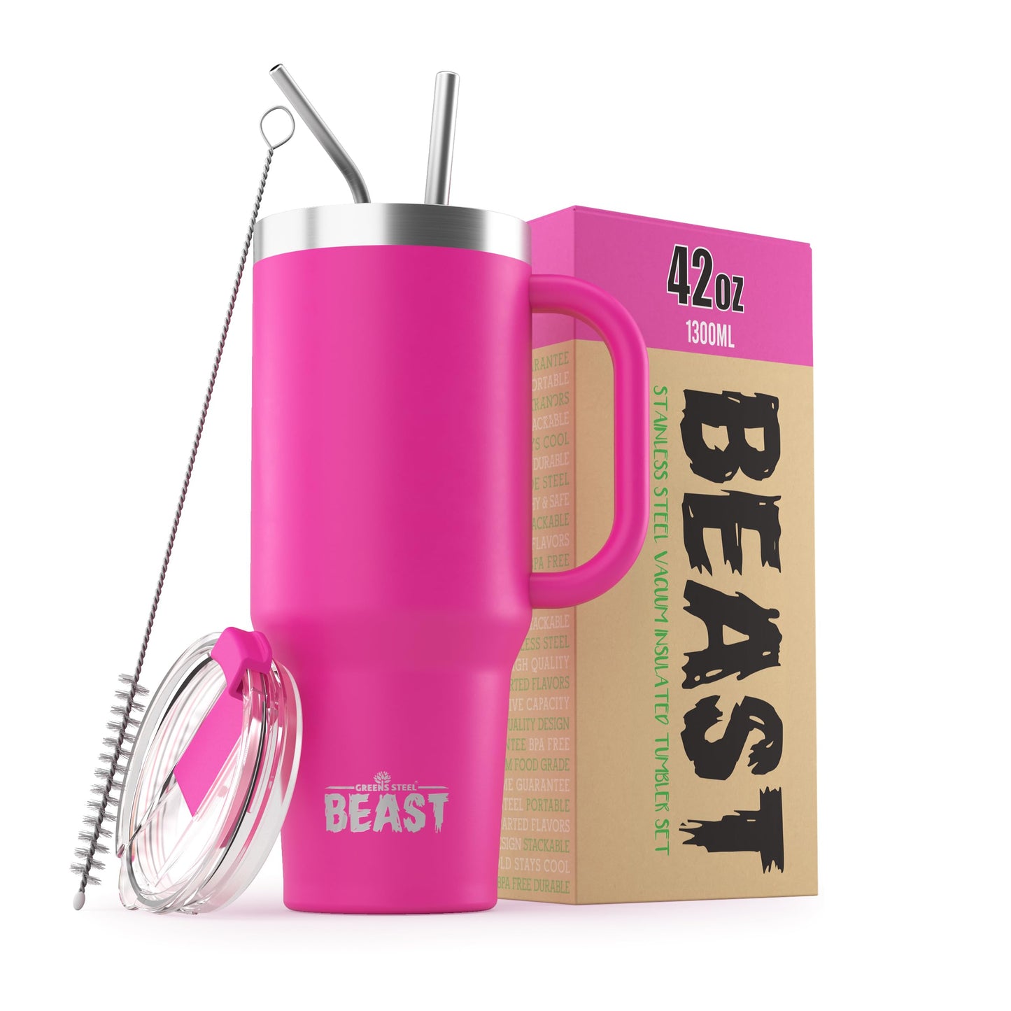 Beast 50 oz Tumbler Stainless Steel Vacuum Insulated Coffee Ice Cup Double Wall Travel Flask (Arctic White)