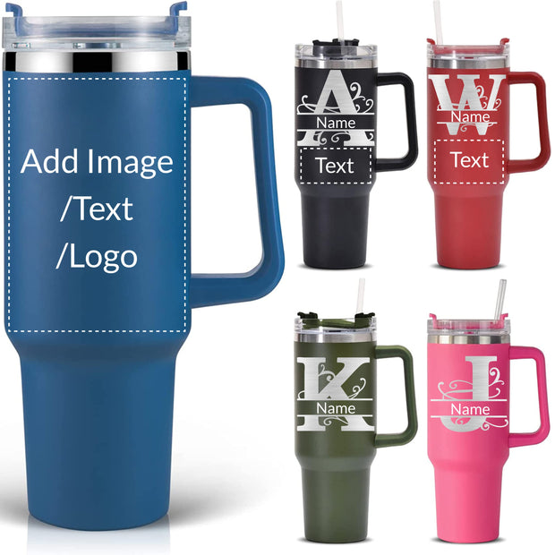 Personalized Photo 20oz 30oz Stainless Steel Tumbler,Custom Coffee Tumbler Cup With Lid And Strawstraw Vacuum Insulated With Text Photo Logo (PERSONALIZED)