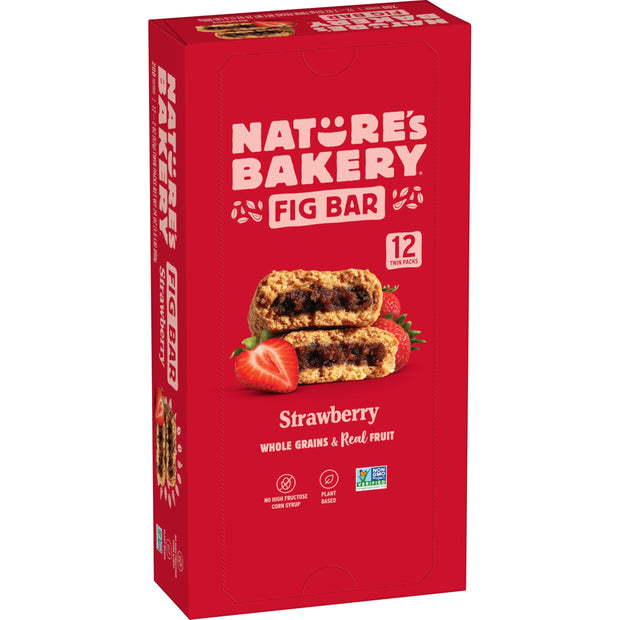 Nature’s Bakery Whole Wheat Fig Bars, Original Fig, Real Fruit, Vegan, Non-GMO, Snack bar, 1 box with 12 twin packs (12 twin packs)