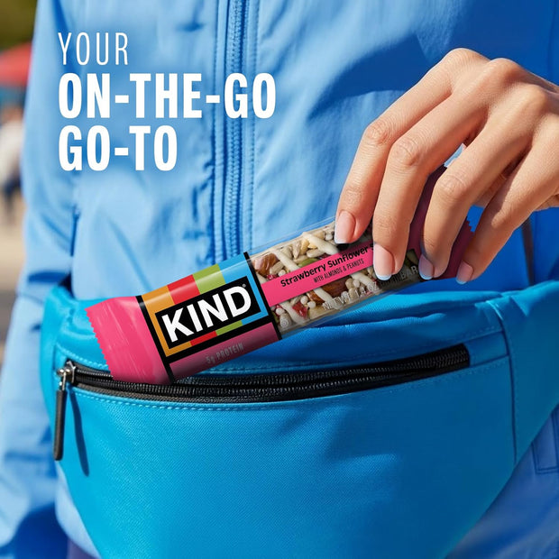 KIND Seeds Fruit & Nuts Snack Bar, Strawberry Sunflower Seed | 5g Protein, High Fiber, Gluten Free Bars, 1.4 OZ, 36 Count