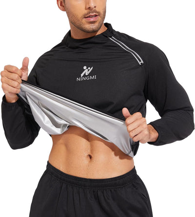 Sauna Jacket Men Sweat Shirt Gym Workout Jacket Fitness Boxing Exercise Long Sleeve Sauna Sweat Suits
