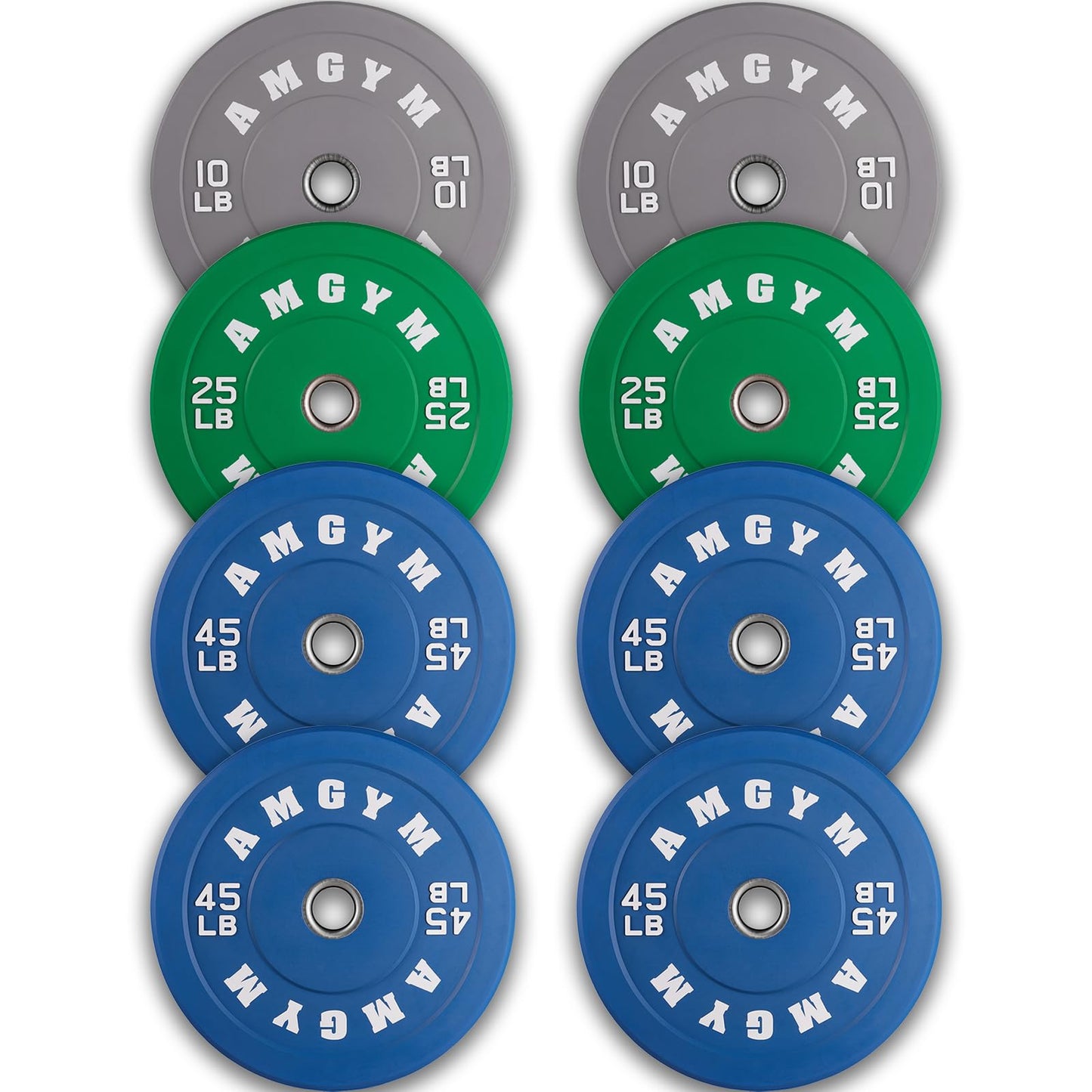 2 Inch Bumper Plates，10-500lbs，Barbell Rubber Olympic Weight Plates Set for Home Gym, Strength Training & Weight Lifting, Multiple Options Colors