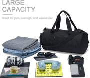 Small Gym Bag Duffel Bag for Women Men Fitness Sports Bag Workout Adjustable Detachable Shoulder Strap Lightweight Carry on Travel Duffle Bag (Black, 15" / Mini / 12L)