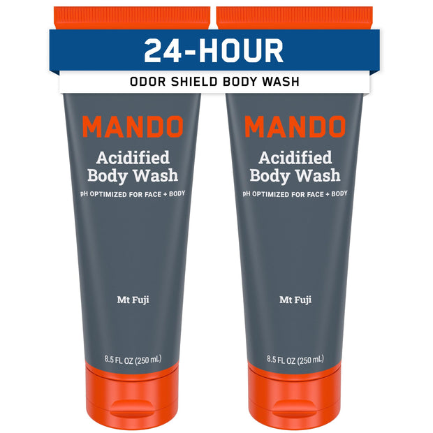 Mando Odor Shield Body Wash - 24 Hour Control - Removes Odor Better than Soap - SLS and Paraben Free, Skin Safe - 8.5 Ounce (Pro Sport)