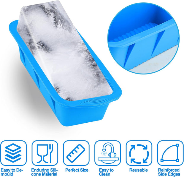 XANGNIER Extra Large Ice Block Mold,4 Pack 9.4lbs Ice Cubes for Cold Plunge or Coolers,Reusable Silicone Ice Molds for Ice Bath Chiller,Big Ice Tray