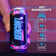 REDCON1 Energy High Performance Drink, Vice City - Zero Sugar Energy Drink with Alpha GPC Nootropic - 200mg of Natural Caffeine from Green Coffee Beans - Vitamin B6, B12 & B5 to Boost Mood (12 ct)
