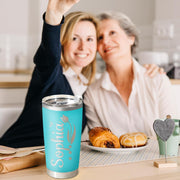 Personalized Tumbler with Engraved Name - Personalized Fathers Day Cup Gifts - Custom Stainless Steel 20 Oz Coffee Tumbler with Lid - Custom Birthday Gifts for Dad Husband