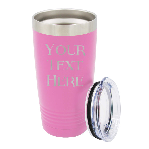 My Personal Memories Customized Personalized Stainless Steel Travel Tumbler with Lid - Engraved Double-Wall Vacuum Insulated for Him, Her Your Custom Text (20 oz, Black)