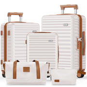 SHOWKOO Luggage Sets 3 Piece Hardside Expandable Suitcase with Double Spinner Wheels Tsa Lock Green (20in/24in/28in)